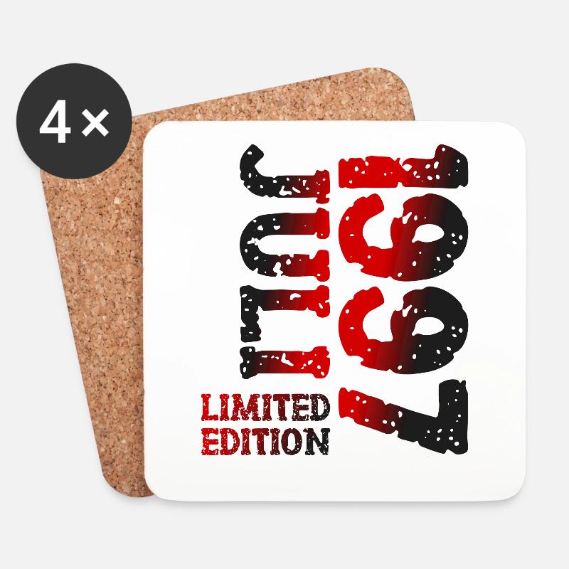 1997 Juli Limited Edition Geburtstag Geschenk - Untersetzer (4er-Set) - Weiß
