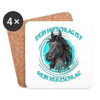 Reiten ist Pferdeliebe für Pferd und Pferde - Untersetzer (4er-Set) - Weiß - Vorne