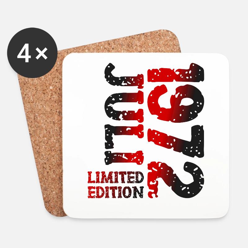 1972 Juli Limited Edition Geburtstag Geschenk - Untersetzer (4er-Set) - Weiß