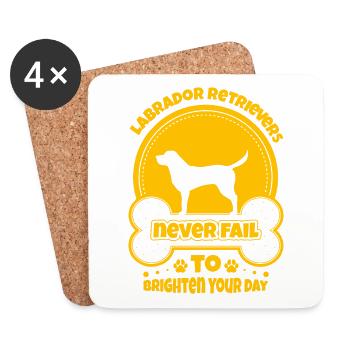 Labrador Retrievers never fail to brighten your - Untersetzer (4er-Set) - Weiß - Vorne