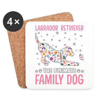 Labrador Retriever le chien de famille ultime - Dessous de verre (lot de 4) - blanc - Devant