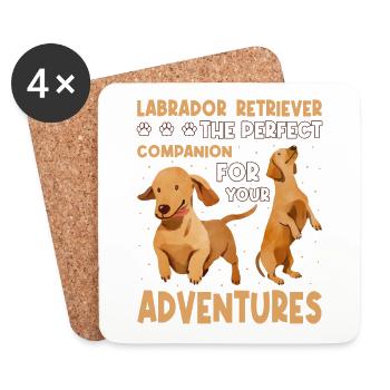 Labrador - Dessous de verre (lot de 4) - blanc - Devant