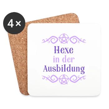 Hexe in der Ausbildung Gothic Pentagram - Untersetzer (4er-Set) - Weiß - Vorne