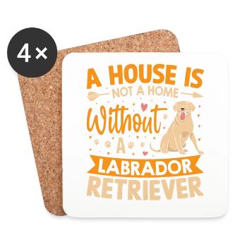 UNE MAISON N’EST PAS UNE MAISON SANS LABRADOR RETRIEVER - Dessous de verre (lot de 4) - blanc - Devant