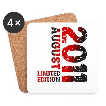 2011 August Limited Edition 12. Geburtstag Outfit - Untersetzer (4er-Set) - Weiß - Vorne