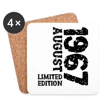 1967 August Limited Edition 56th Birthday Outfit - Coasters (set of 4) - white - Front