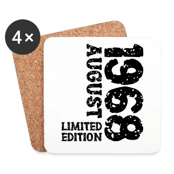 1968 August Limited Edition 55th Birthday Outfit - Coasters (set of 4) - white - Front