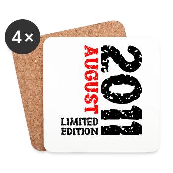 2011 August Limited Edition 12. Geburtstag Outfit - Untersetzer (4er-Set) - Weiß - Vorne
