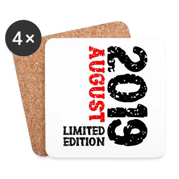 2019 August Limited Edition 4. Geburtstag Outfit - Untersetzer (4er-Set) - Weiß - Vorne