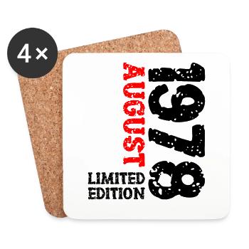 1978 August Limited Edition 45. Geburtstag Outfit - Untersetzer (4er-Set) - Weiß - Vorne