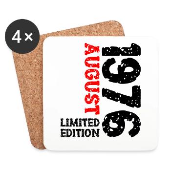 1976 August Limited Edition 47. Geburtstag Outfit - Untersetzer (4er-Set) - Weiß - Vorne