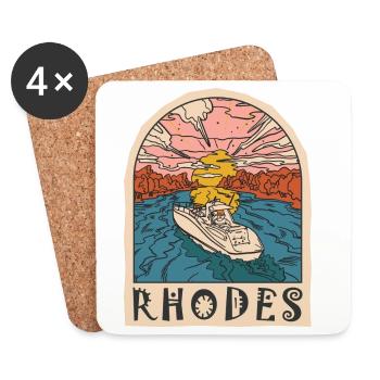 Rhodes Holidays Beach Greece - Coasters (set of 4) - white - Front