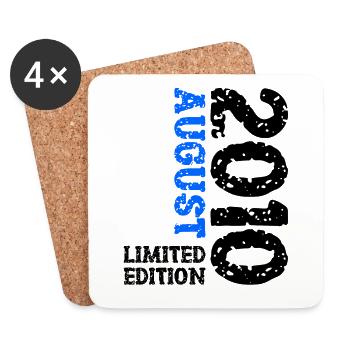 2010 August Limited Edition 13. Geburtstag Outfit - Untersetzer (4er-Set) - Weiß - Vorne