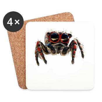 Spider jumping spider tarantula tarantula spider - Coasters (set of 4) - white - Front