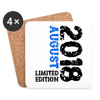2018 August Limited Edition 5. Geburtstag Outfit - Untersetzer (4er-Set) - Weiß - Vorne