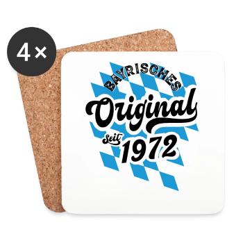 Bayrisches Original seit 1947 Geburtstag - Untersetzer (4er-Set) - Weiß - Vorne