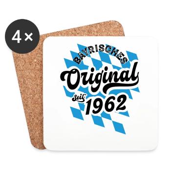 Bayrisches Original seit 1962 Geburtstag - Untersetzer (4er-Set) - Weiß - Vorne