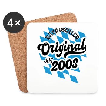 Bayrisches Original seit 2003 Geburtstag - Untersetzer (4er-Set) - Weiß - Vorne