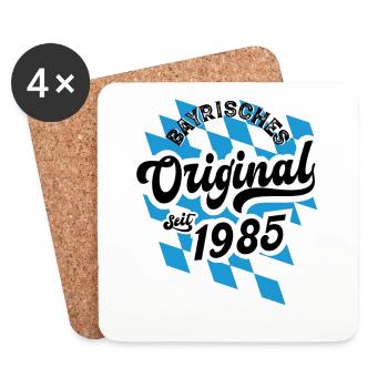 1985 Bayrisches Original seit 1985 Geburtstag - Untersetzer (4er-Set) - Weiß - Vorne