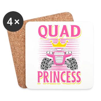 Quad Princess ATV Allrad Quad Fahren Offroad Girl - Untersetzer (4er-Set) - Weiß - Vorne