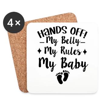 Nous allons avoir une annonce de bébé - Dessous de verre (lot de 4) - blanc - Devant