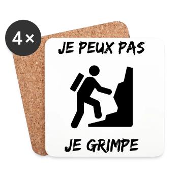 ESCALADE. CLIMB. CLIMBING. ESCALADE. VAN. GRIMPE. - Dessous de verre (lot de 4) - blanc - Devant