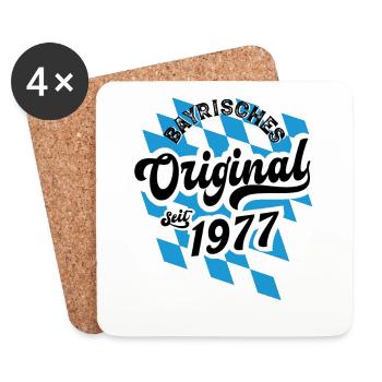 1977 Bayrisches Original seit 1977 Geburtstag - Untersetzer (4er-Set) - Weiß - Vorne
