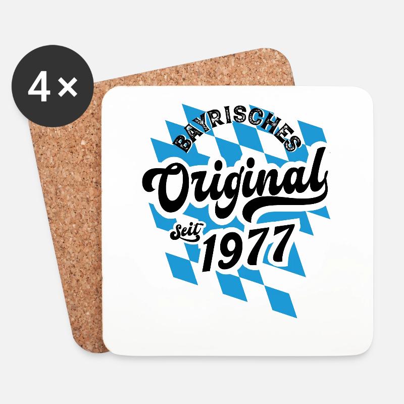 1977 Bayrisches Original seit 1977 Geburtstag - Untersetzer (4er-Set) - Weiß