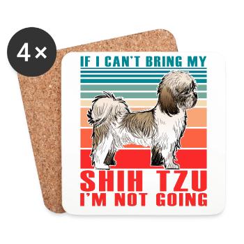 Si je ne peux pas apporter mon Shih Tzu, je n’y vais pas - Dessous de verre (lot de 4) - blanc - Devant