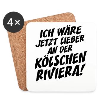 Kölsche Riviera Kölle Kölsch Kölner Karneval Köln - Untersetzer (4er-Set) - Weiß - Vorne