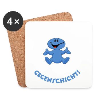 Keine Ahnung, war die andere Schicht/Gegenschicht - Untersetzer (4er-Set) - Weiß - Vorne