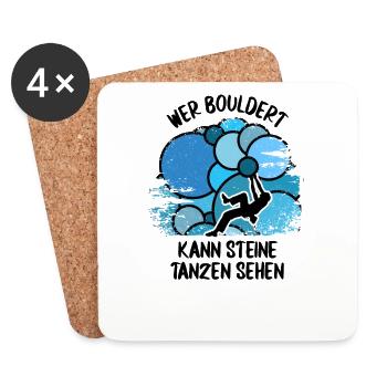 Vintage Bouldern Boulderer Klettern Kletterer - Untersetzer (4er-Set) - Weiß - Vorne