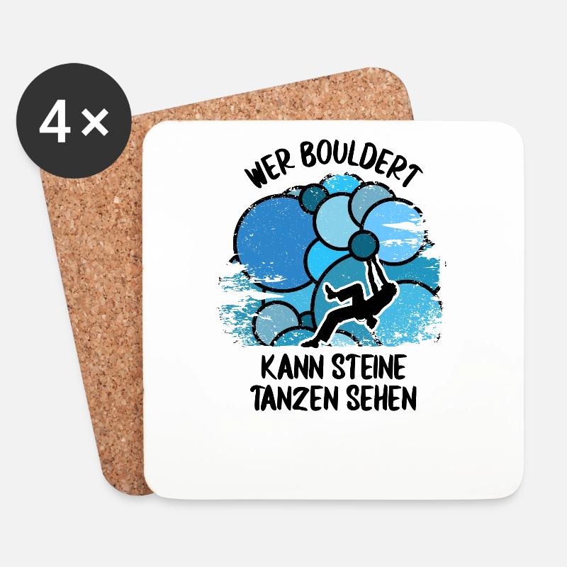 Vintage Bouldern Boulderer Klettern Kletterer - Untersetzer (4er-Set) - Weiß