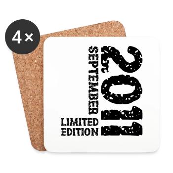 2011 September Limited Edition 12th Birthday Decoration - Coasters (set of 4) - white - Front