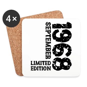 1968 September Limited Edition 55th Birthday Deco - Coasters (set of 4) - white - Front