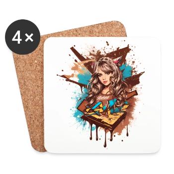 Dame douce - Dessous de verre (lot de 4) - blanc - Devant