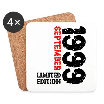 1999 September Limited Edition 24. Geburtstag Deko - Untersetzer (4er-Set) - Weiß - Vorne