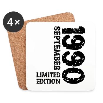 1990 September Limited Edition 33rd Birthday Decoration - Coasters (set of 4) - white - Front