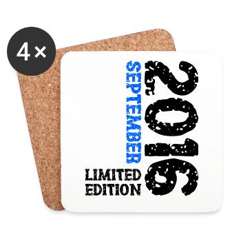 2016 Septembre Edition Limitée 7ème Décoration Anniversaire - Dessous de verre (lot de 4) - blanc - Devant