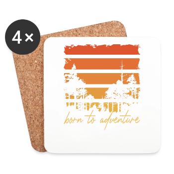 Born To Adventure Adventure Camp Nature Camper Team - Coasters (set of 4) - white - Front