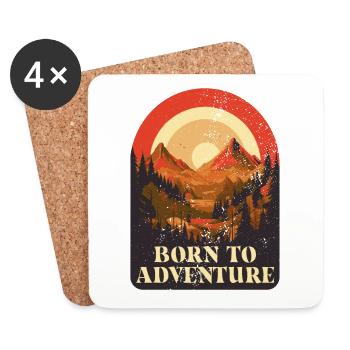 Born To Adventure Adventure Camp Nature Camper Team - Coasters (set of 4) - white - Front
