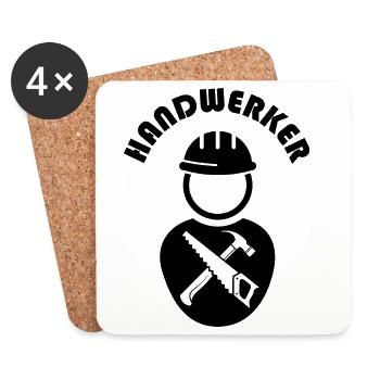 Handwerker Symbol Logo Icon Bauarbeiter Firma Icon - Untersetzer (4er-Set) - Weiß - Vorne