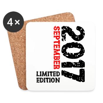 2017 September Limited Edition 6th Birthday Decoration - Coasters (set of 4) - white - Front