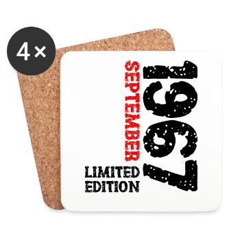1967 September Limited Edition 56th Birthday Deco - Coasters (set of 4) - white - Front