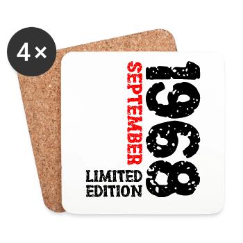 1968 September Limited Edition 55th Birthday Deco - Coasters (set of 4) - white - Front