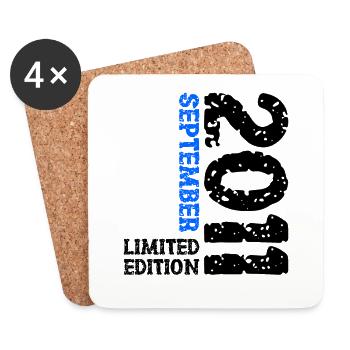 2011 September Limited Edition 12th Birthday Decoration - Coasters (set of 4) - white - Front