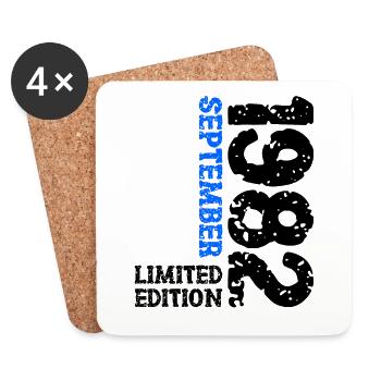 1982 September Limited Edition 41. Geburtstag Deko - Untersetzer (4er-Set) - Weiß - Vorne