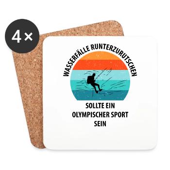 Canyoning Bergsteigen Klettern Wandern Berge - Untersetzer (4er-Set) - Weiß - Vorne