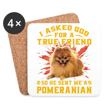 I asked God for a true friend so he sent me a - Coasters (set of 4) - white - Front