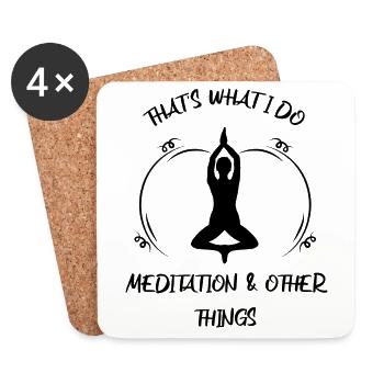 Meditaion - Coasters (set of 4) - white - Front